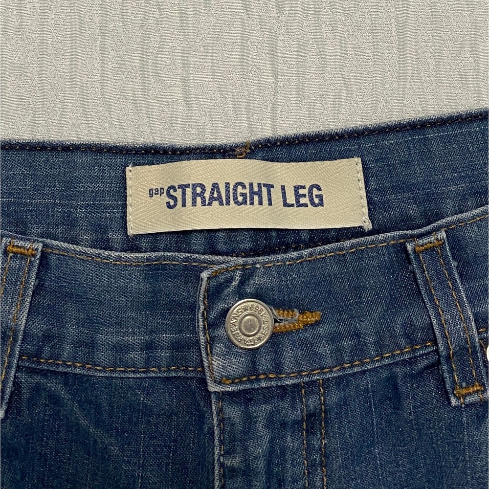 Vintage USA Gap‎ Jeans Straight Women's Size 10 R Blue Baumwolle - Picture 2 of 8